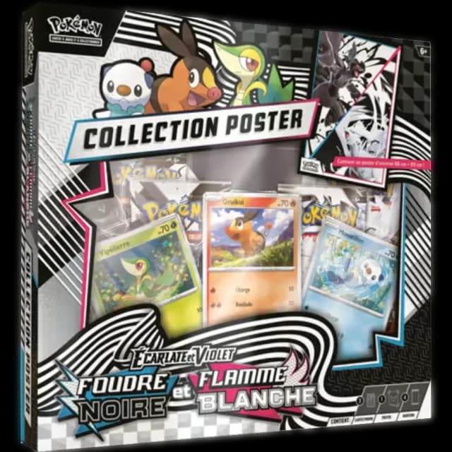 Pokémon JCC : Collection poster Unys Écarlate et Violet - EV 10.5 Foudre Noire et Flamme Blanche - FR